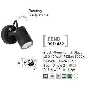 Aplica de perete LED moderna pentru iluminat exterior IP65 FEND II 190693 universul-luminii.ro