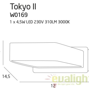 Aplica de perete LED, negru/auriu Tokyo II W0169 MX 63233 universul-luminii.ro