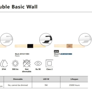 Aplica de perete LED pentru baie IP44 Helva double basic Nature 133303 universul-luminii.ro