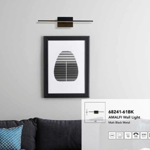 Aplica de perete LED pentru oglinda, tablou IP44 Amalfi, negru 159333 universul-luminii.ro