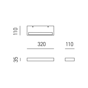 Aplica de perete lumina ambientala LED GAP DOUBLE negru L-32cm, 3000K 149893 universul-luminii.ro