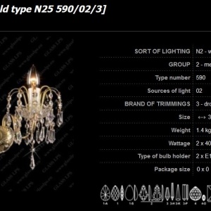 Aplica de perete Lux 2 brate cristal Bohemia N22 590/02/3 175813 universul-luminii.ro
