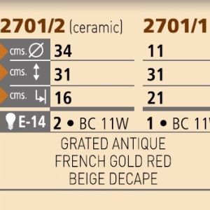 Aplica de perete LUX fabricat manual,cristal Asfour, ceramica Celia 2701/2 Bejorama 44733 universul-luminii.ro
