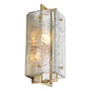 Aplica de perete LUX sticla, alama vintage Solara - Img 4