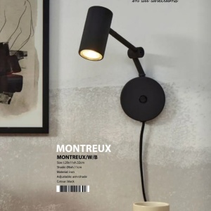 Aplica de perete metal design modern Montreux negru 223933 universul-luminii.ro