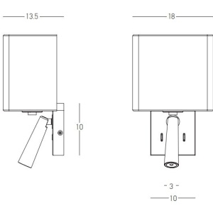 Aplica de perete moderna cu reader LED Erika 233813 universul-luminii.ro