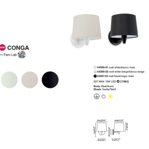 Aplica de perete moderna design elegant CONGA alba 64306-01 90423 universul-luminii.ro
