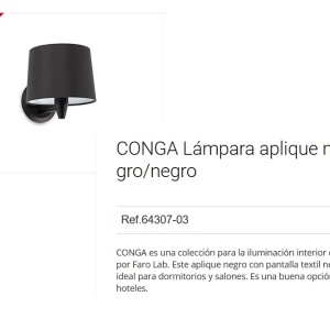 Aplica de perete moderna design elegant CONGA neagra 64307-03 90433 universul-luminii.ro