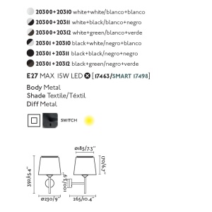 Aplica de perete moderna design elegant SAVOY negru/verde 80923 universul-luminii.ro