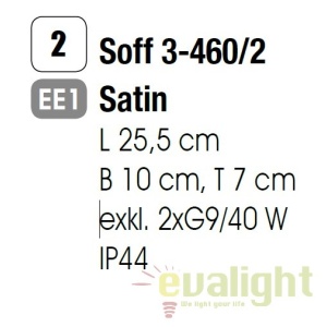 Aplica de perete pentru baie IP44 Tea Soff 3-460/2 satin OR 61223 universul-luminii.ro