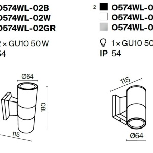 Aplica de perete pentru iluminat exterior IP54 Bowery alb 182893 universul-luminii.ro