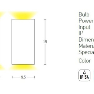 Aplica de perete pentru iluminat exterior, IP54 Iano negru 118153 universul-luminii.ro