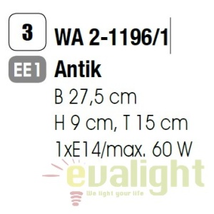 Aplica de perete rustica Fleur WA 2-1196/1 Antik OR 56883 universul-luminii.ro