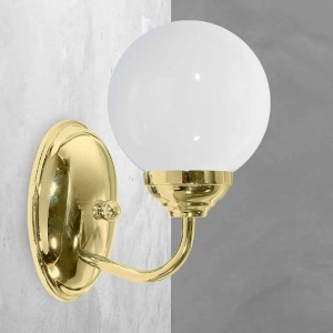 Aplica de perete stil clasic italian din alama si sticla Globe - Img 2