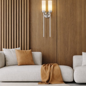 Aplica de perete stil elegant PRESTON 2 nickel/sticla opal - Img 3