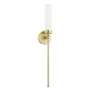 Aplica de perete stil elegant PRESTON alama/sticla opal