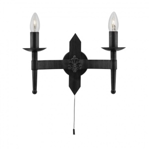 Aplica de perete stil rustic Cartwheel 2422-2BK SRT
