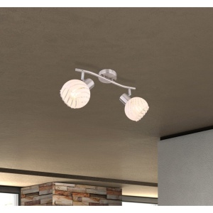 Aplica de perete / tavan cu 2 spoturi design modern WILLY nichel 114263 universul-luminii.ro