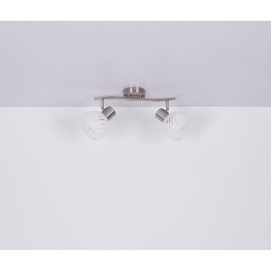 Aplica de perete / tavan cu 2 spoturi design modern WILLY nichel 210643 universul-luminii.ro