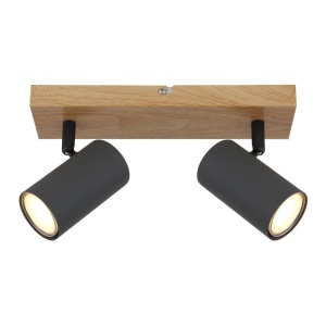 Aplica de perete / tavan cu 2 spoturi directionabile design modern ROBBY gri grafit 114213 universul-luminii.ro