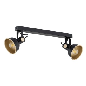 Aplica de perete / tavan cu 2 spoturi directionabile design modern Lenora negru 124923 universul-luminii.ro