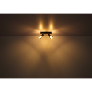 Aplica de perete / tavan cu 2 spoturi directionabile design modern CLAUDE negru 210663 universul-luminii.ro