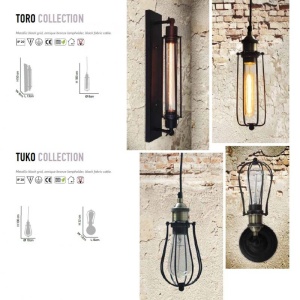 Aplica de perete VINTAGE KS2047W-1BK TUKO 77-2157 HL 65933 universul-luminii.ro