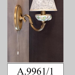 Aplica design italian din alama si portelan colorat 9961 - Img 2