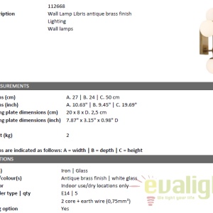 Aplica design LUX Libris alama finisaj antic 112668 HZ 179373 universul-luminii.ro