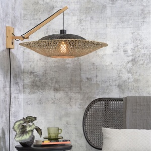 Aplica din bambus KALIMANTAN orizontal M natur, 60cm 89083 universul-luminii.ro