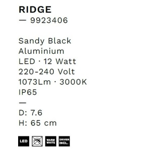 Aplica LED ambientala iluminat exterior IP65 RIDGE 229733 universul-luminii.ro