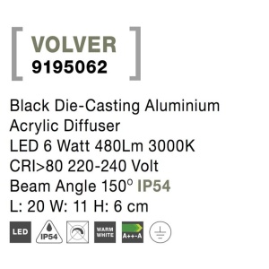 Aplica LED ambientala orientabila pentru iluminat exterior IP54 VOLVER 190733 universul-luminii.ro