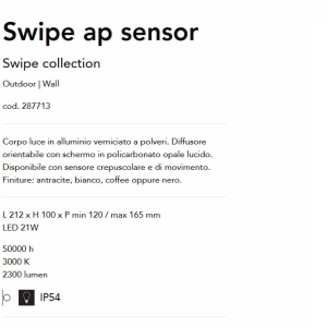 Aplica LED cu senzor de miscare pentru exterior IP54 Swipe ap antracit 119573 universul-luminii.ro