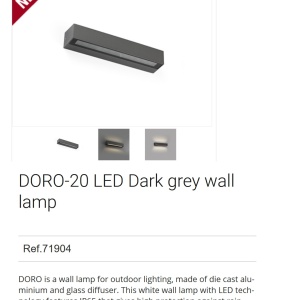 Aplica LED de exterior ambientala design modern IP65 DORO-20 gri inchis 92413 universul-luminii.ro