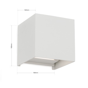 Aplica LED de exterior design modern ambiental IP54 Cube alba 198873 universul-luminii.ro