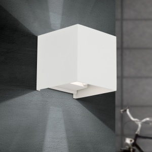 Aplica LED de exterior design modern ambiental IP54 Cube alba 96353 universul-luminii.ro