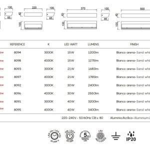 Aplica LED de perete ambientala ALTEA 15W 3000K 130573 universul-luminii.ro