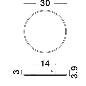 Aplica LED de perete design ambiental CYRCLE 30cm negru 204183 universul-luminii.ro