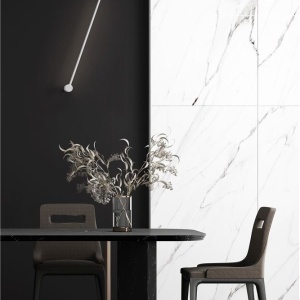 Aplica LED de perete design minimalist Synthesi alb H-90cm - Img 2