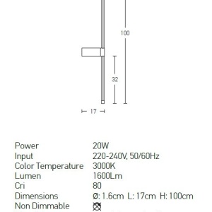 Aplica LED de perete design modern Heim auriu - Img 2