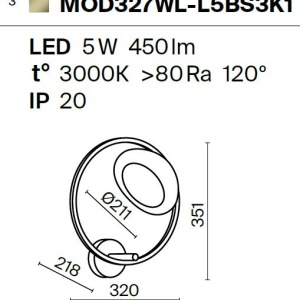 Aplica LED de perete design modern Lunare alama 212773 universul-luminii.ro