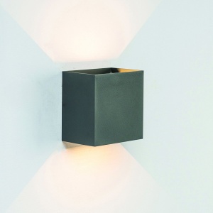 Aplica LED de perete iluminat exterior ambiental IP65 DAVOS XL gri inchis