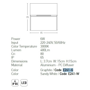 Aplica LED de perete pentru iluminat exterior, lumina ambientala, IP65 Cindy alb 118253 universul-luminii.ro