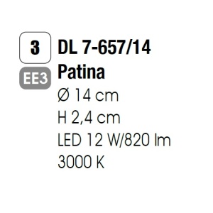 Aplica LED de perete sau tavan, Bully 14cm Antique Brass 94113 universul-luminii.ro