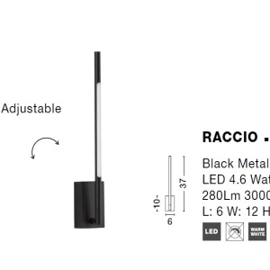 Aplica LED design modern RACCIO negru 75693 universul-luminii.ro