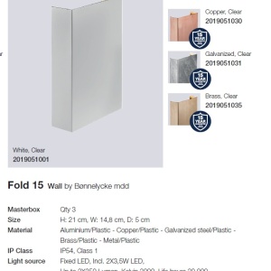 Aplica LED exterior cu iluminat up/down IP54 Fold 15 cupru 2019051030 NL 84313 universul-luminii.ro