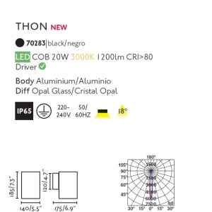 Aplica LED exterior iluminat arhitectural IP65 THON-1 82533 universul-luminii.ro