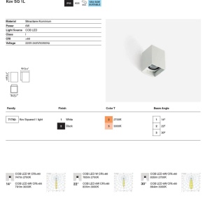 Aplica LED exterior IP65 KOV 1L Black square 6W 3000K - Img 6