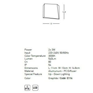 Aplica LED iluminat exterior ambiental IP54 Keala 154383 universul-luminii.ro