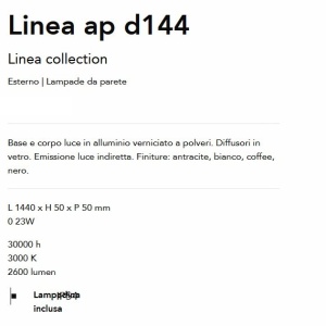 Aplica LED iluminat exterior ambiental IP54 Linea ap d144 cafenie 143393 universul-luminii.ro